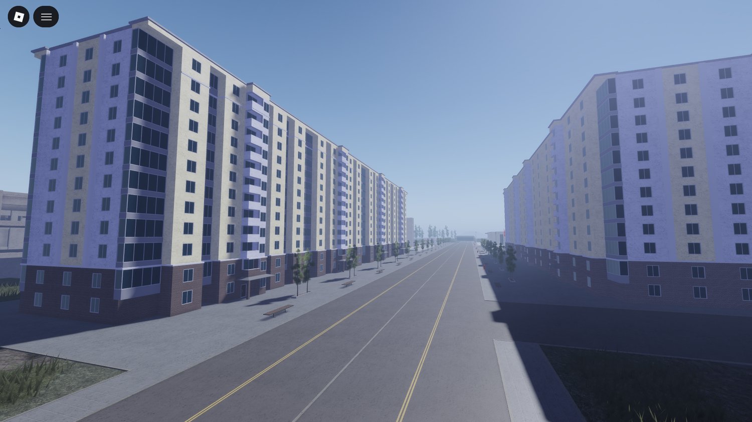 Urban environment reflecting authoritarian atmosphere Roblox