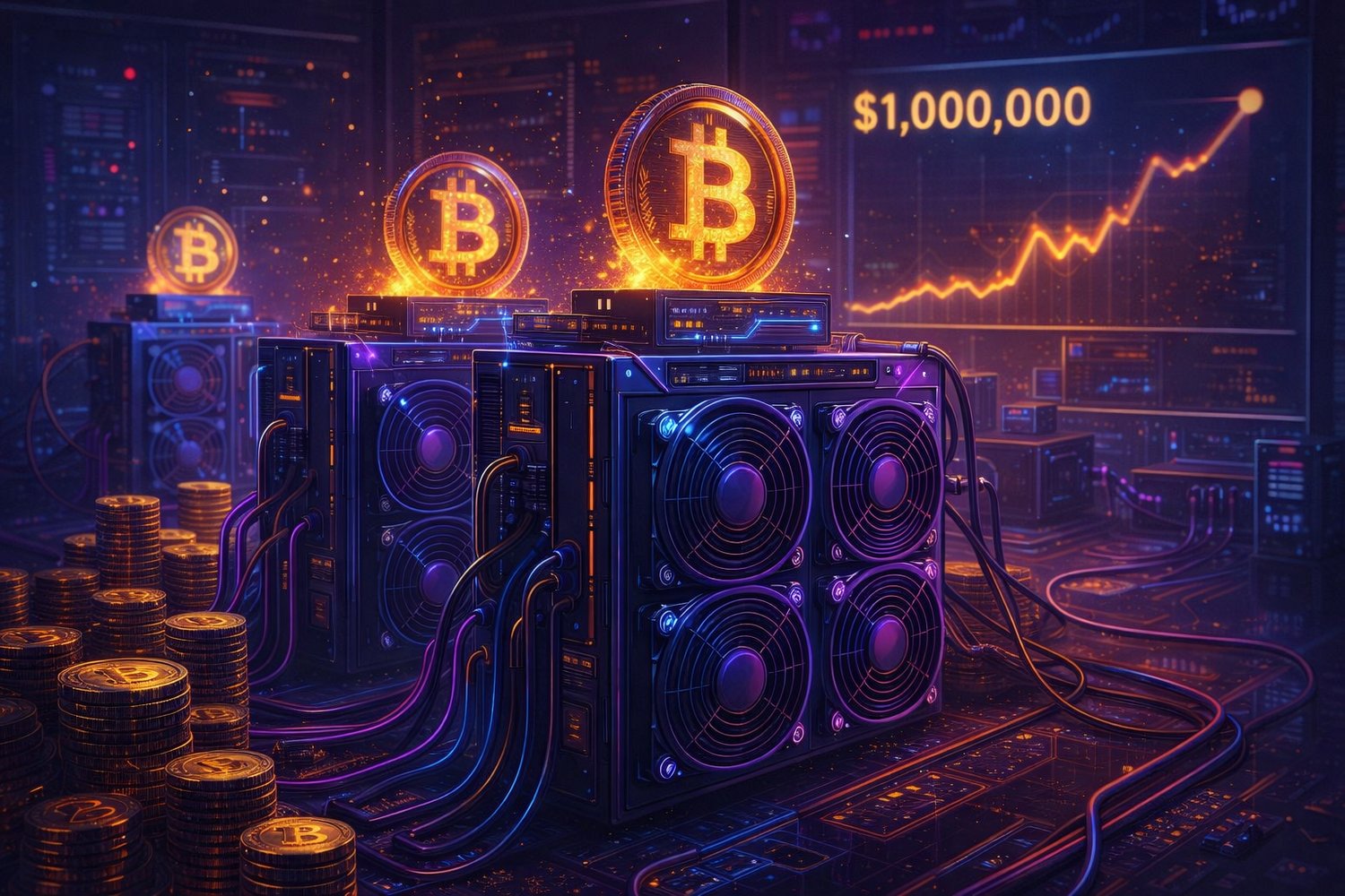 Bitcoin Mining at $1,000,000: Hashrate, Difficulty, and Profitability Explained