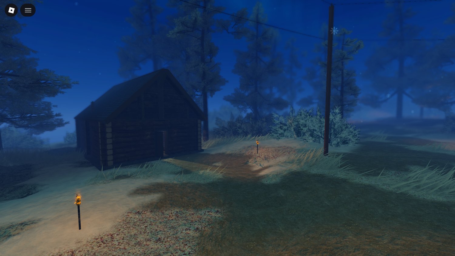 Snow-covered arctic landscape in realistic Roblox map