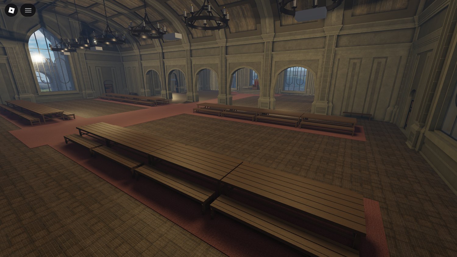 Medieval fantasy city overview with village and castle Roblox
