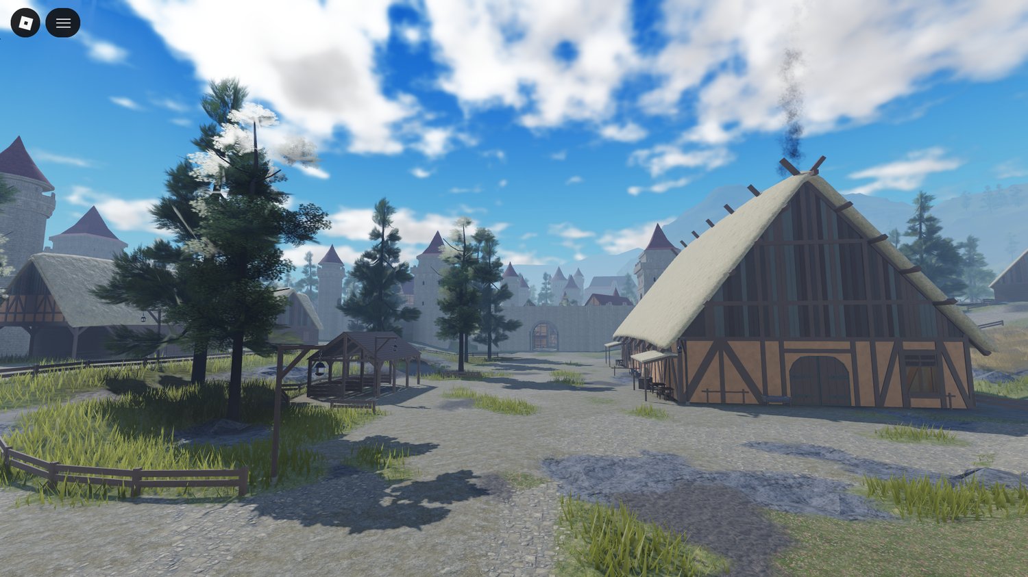 Enterable village houses in medieval fantasy city Roblox
