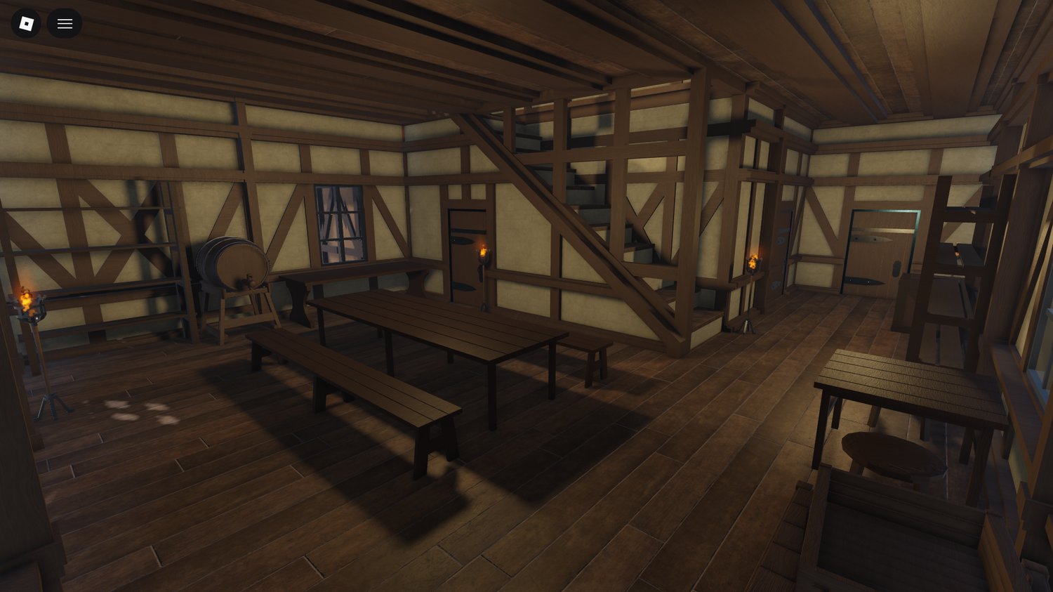 Fantasy roleplay environment with many enterable buildings Roblox
