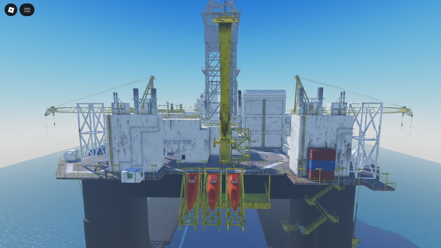 Crane and equipment on oil rig Roblox asset