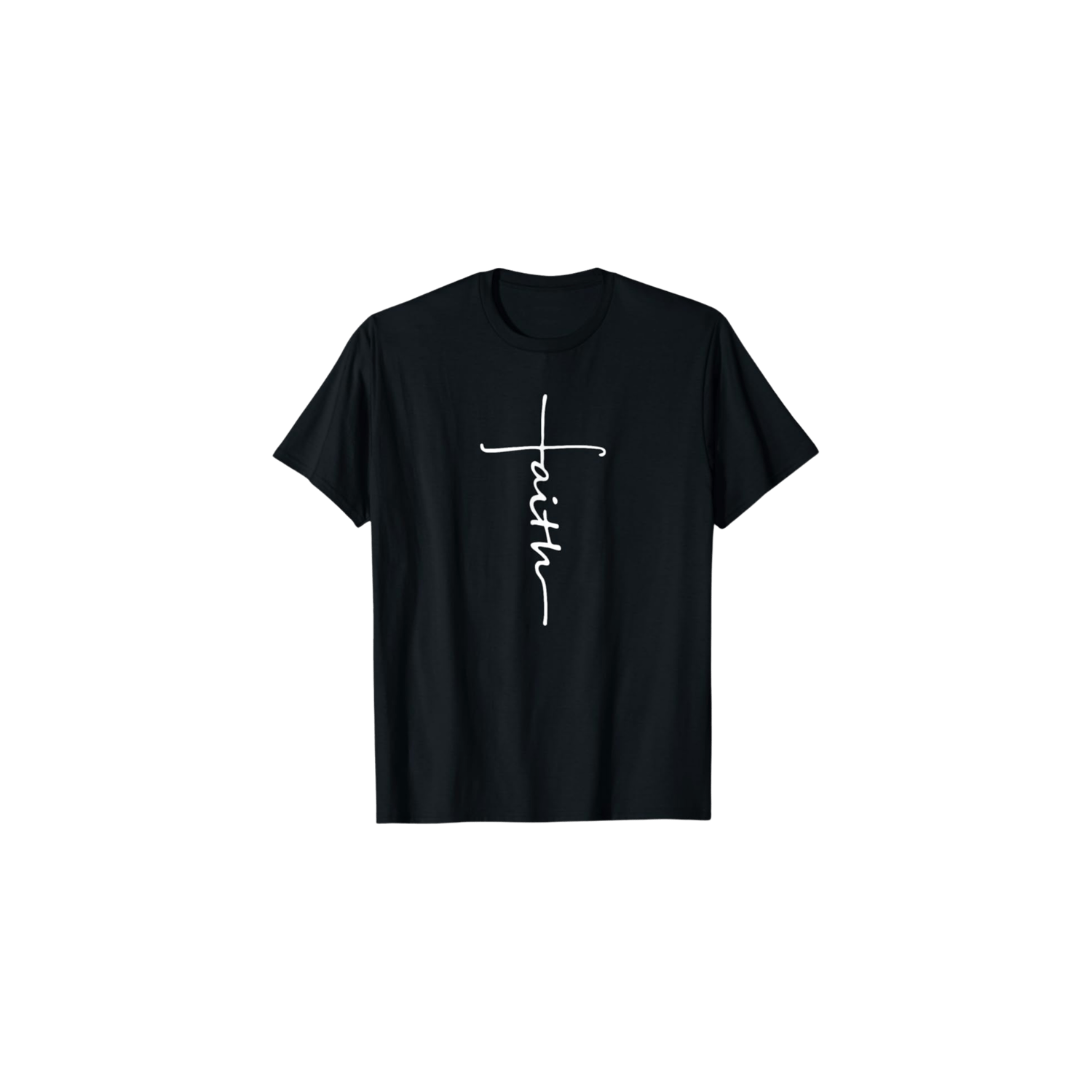 Faith T-Shirt In The Color Black with White writing