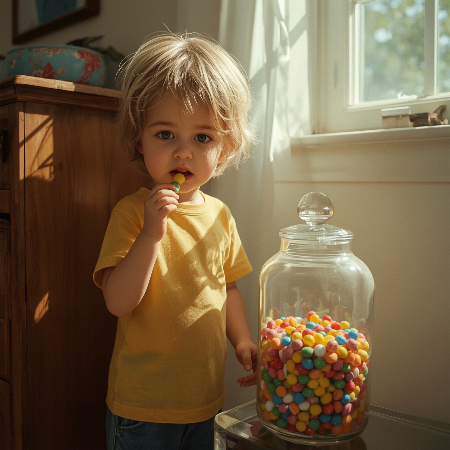 A little eating candy