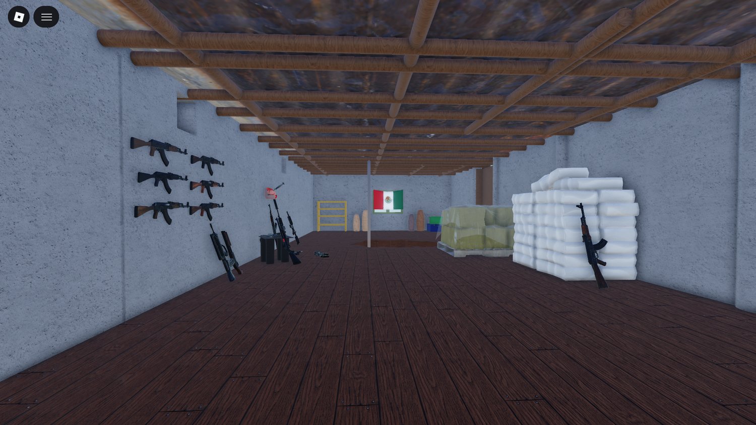 Mexican village with rice fields in Roblox roleplay map