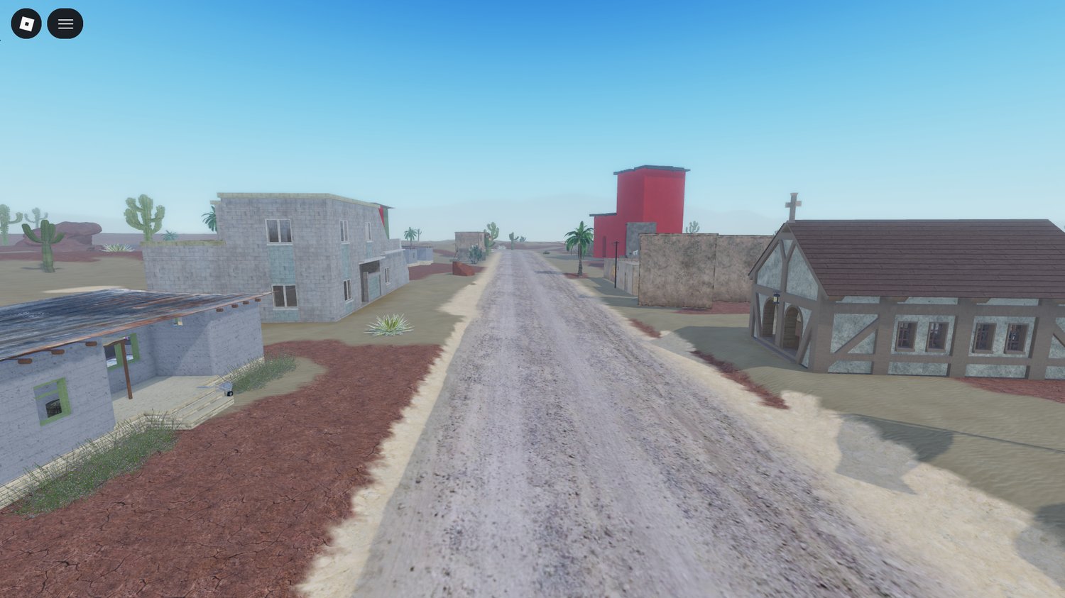 Scenic natural landscapes around Roblox village