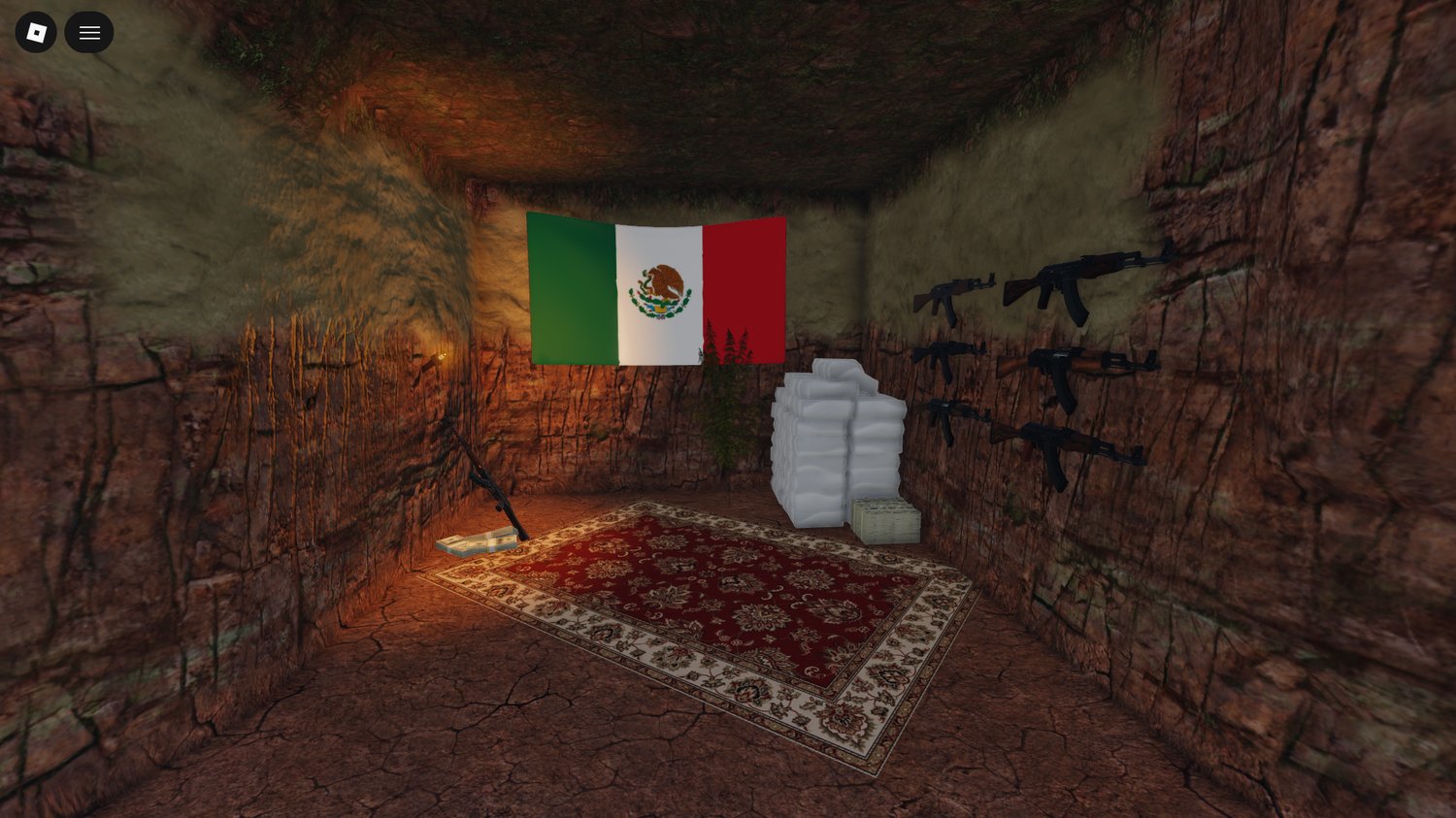 Authentic small village environment in Roblox roleplay map