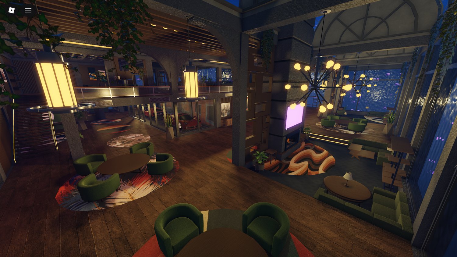 Modern high-rise Roblox penthouse interior