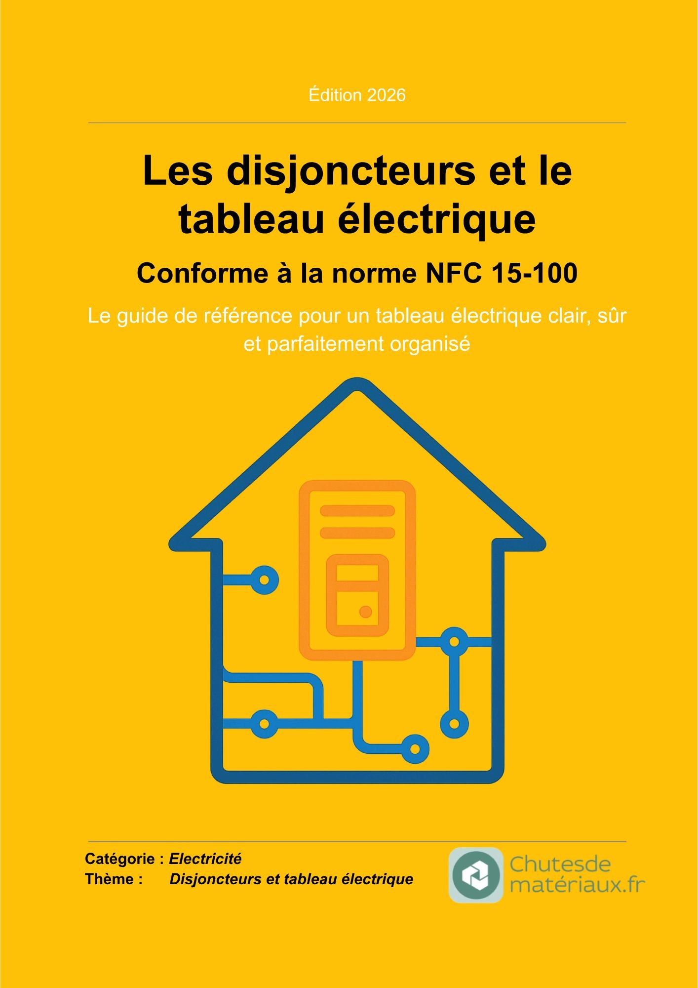 Couverture du guide Les disjoncteurs et le tableau électrique conforme à la norme NFC 15-100 pour une installation électrique sûre et organisée.