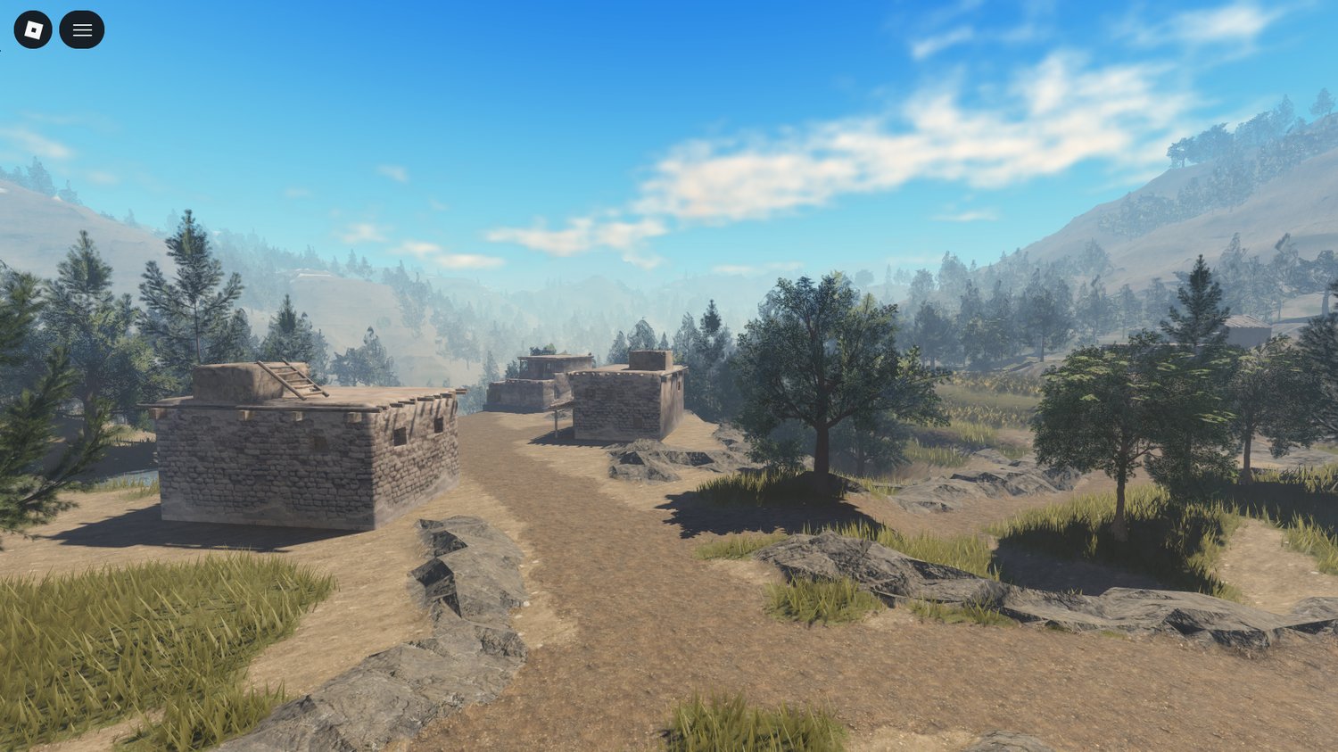 Cinematic Roblox mountain stronghold environment for immersive experiences