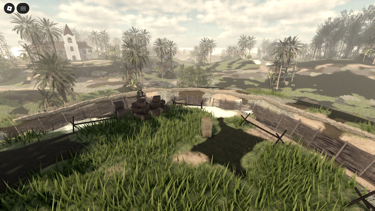Roblox revolutionary countryside setting with dense greenery