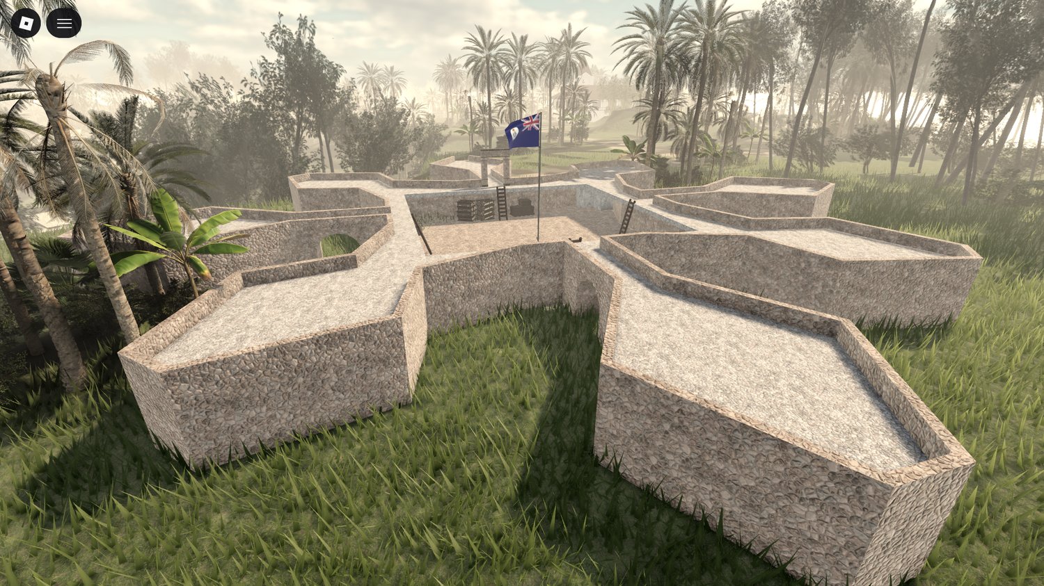 Roblox Philippine roleplay map with bamboo barricades