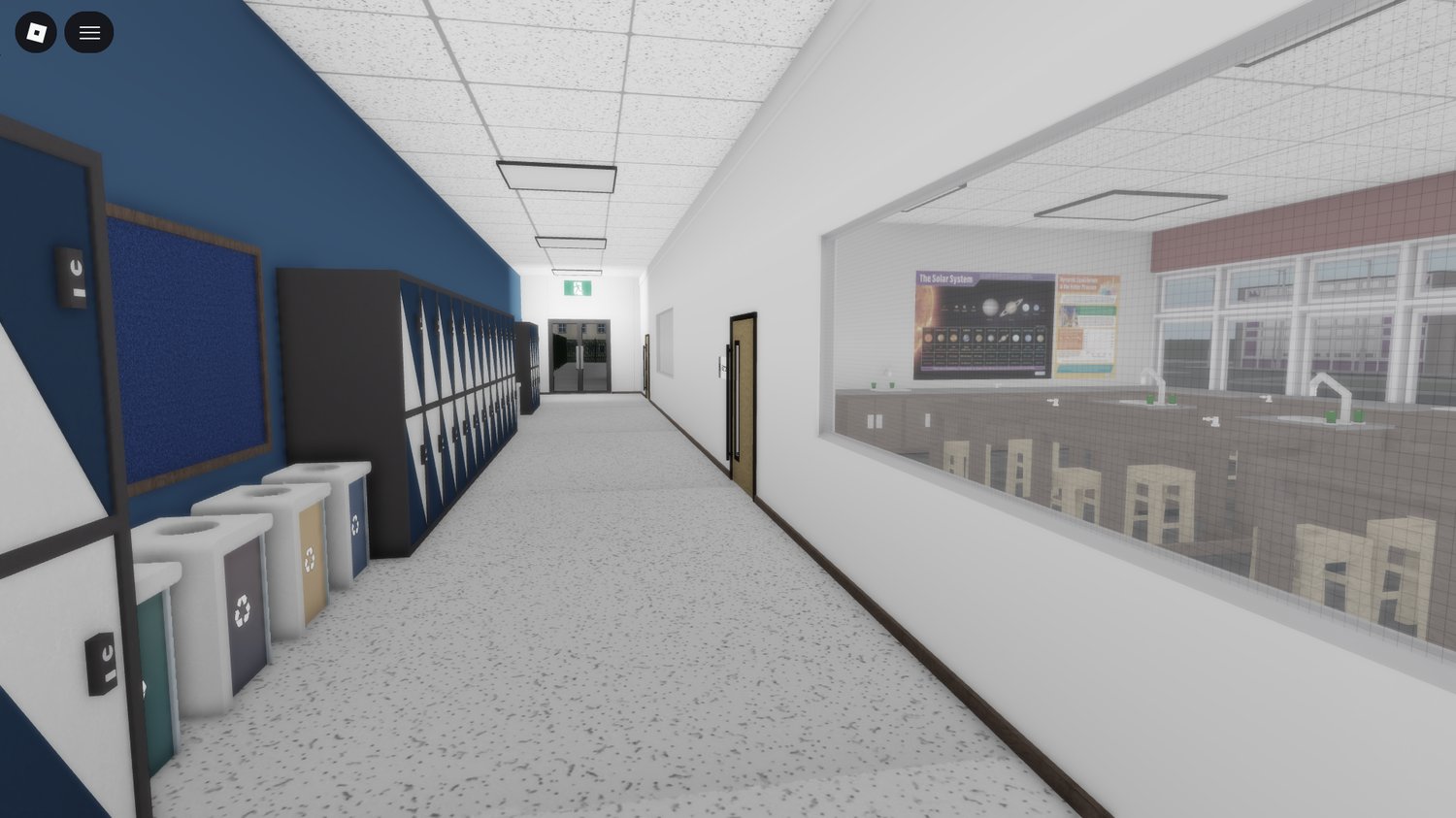 Large interactive school environment for student roleplay in Roblox