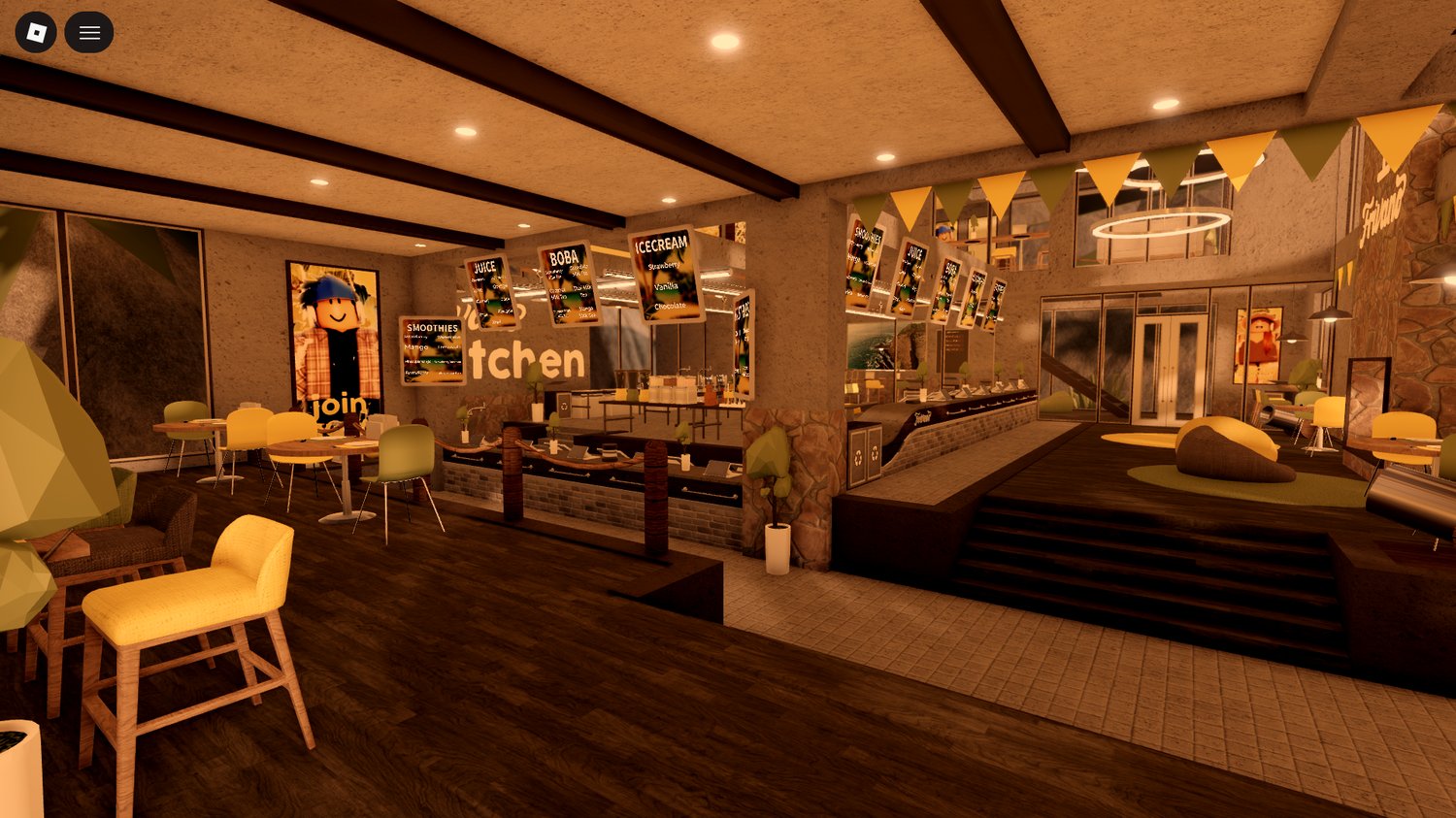 Cinematic and detailed Roblox bar map with dynamic slides