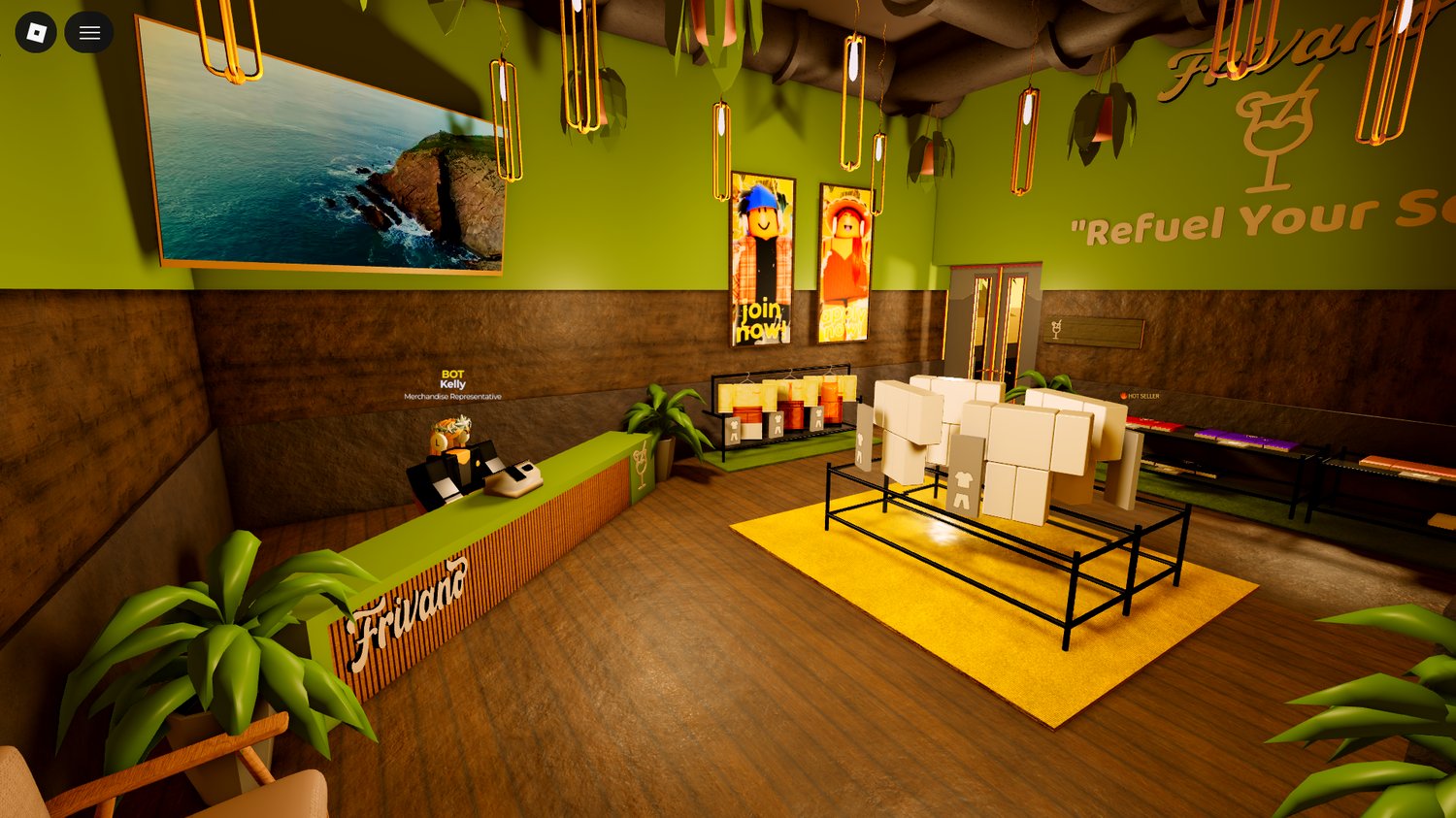Office spaces with furniture in Roblox Frivano Island Bar V2