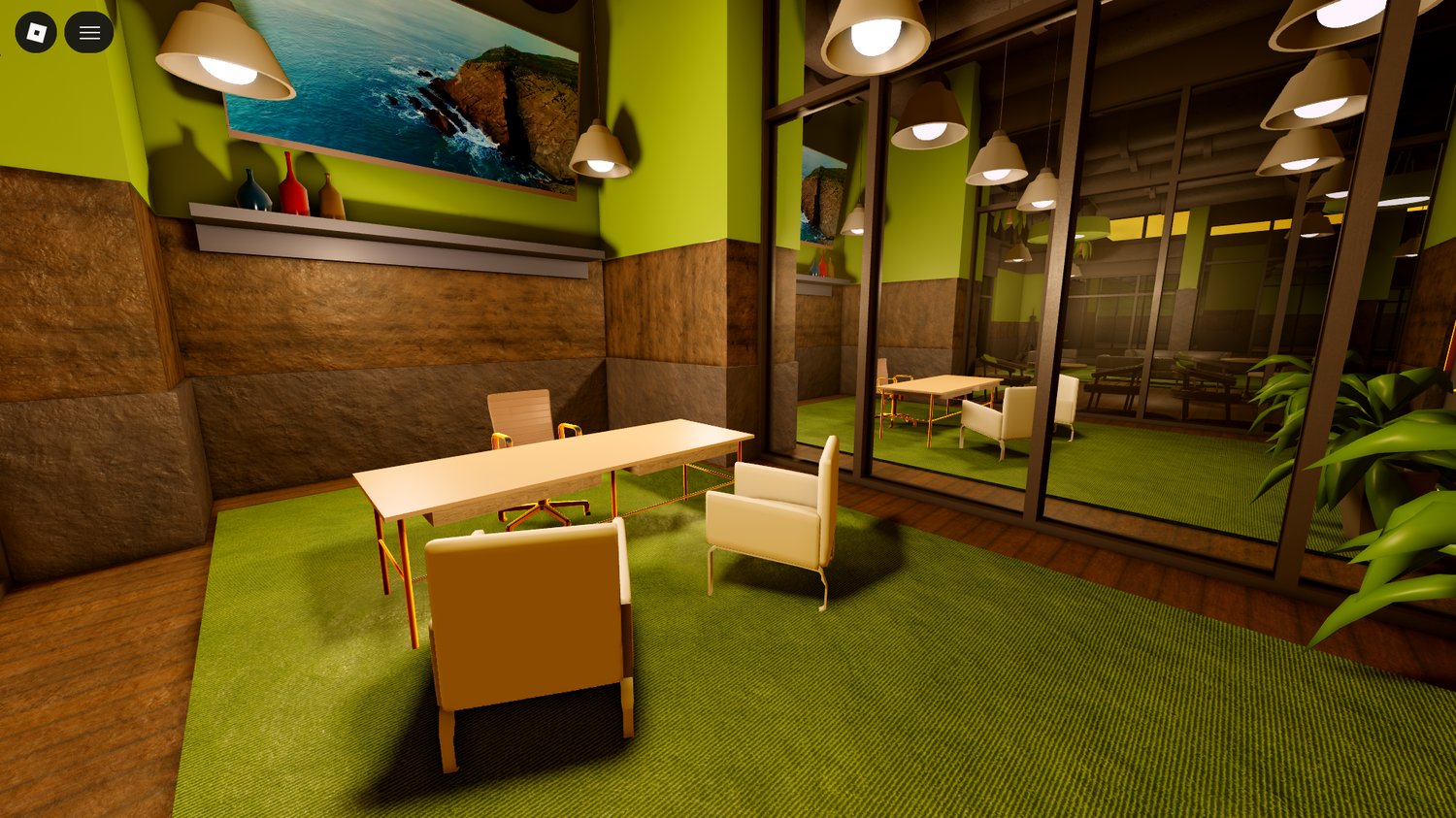 Detailed kitchen and interior for Roblox island bar