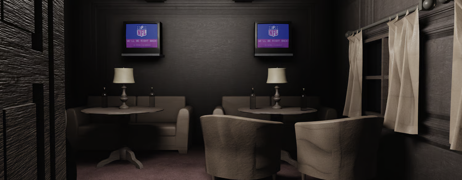 Moody wood-paneled interiors for roleplay in Roblox