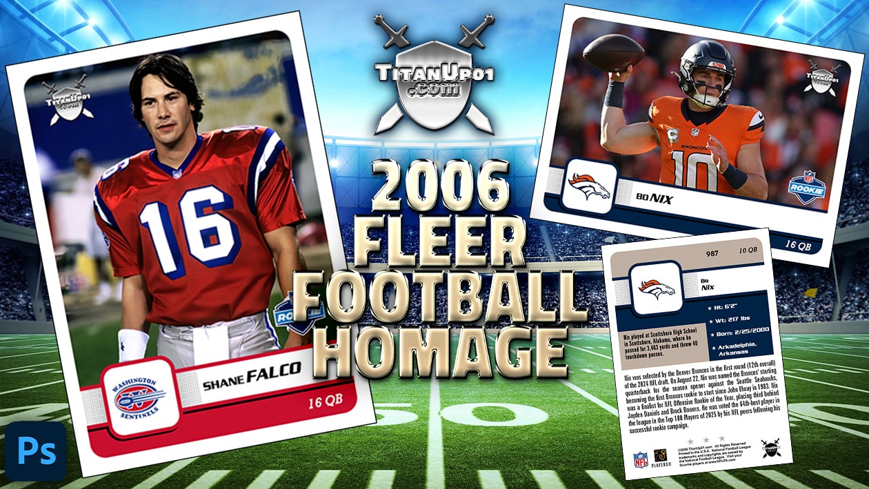 2006 Fleer Football Homage Photoshop PSD Templates