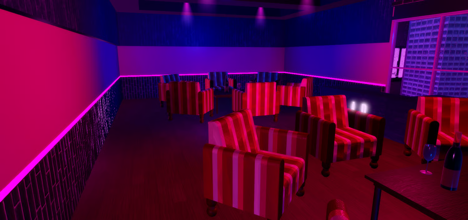 Pool area inside Roblox nightclub map