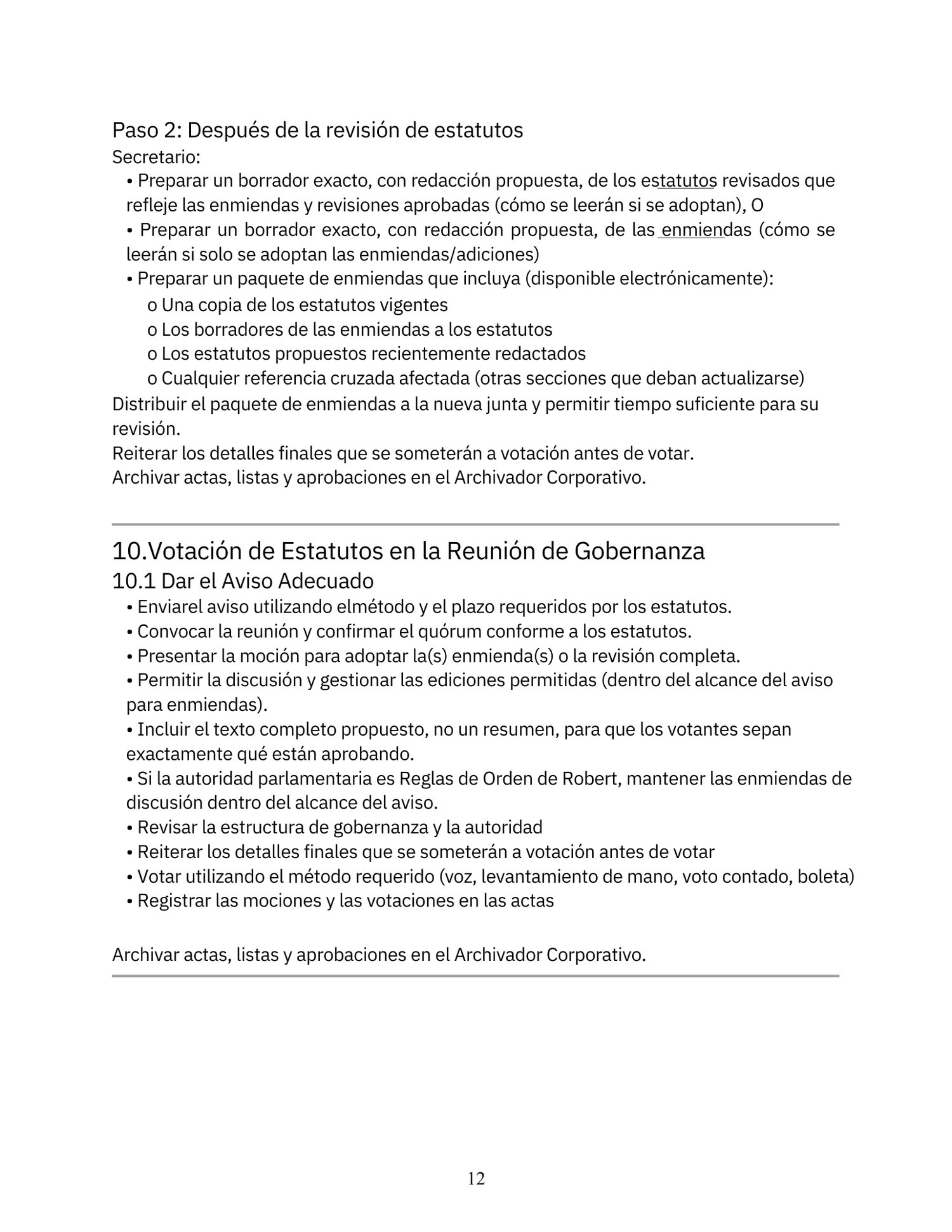 Procedimientos de la Iglesia para la Enmienda de los Estatutos (Cierre ...