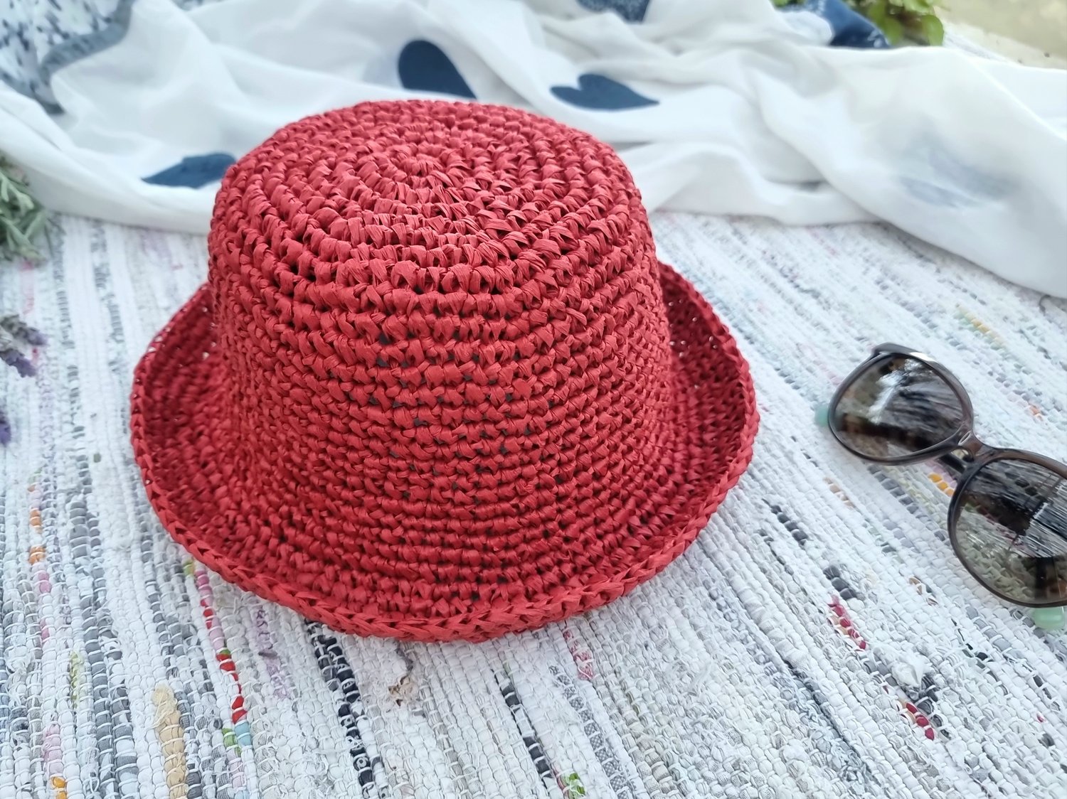 H4 Raffia Bucket Hat Crochet Pattern PDF, Summer Hat, Adjustable Size ...