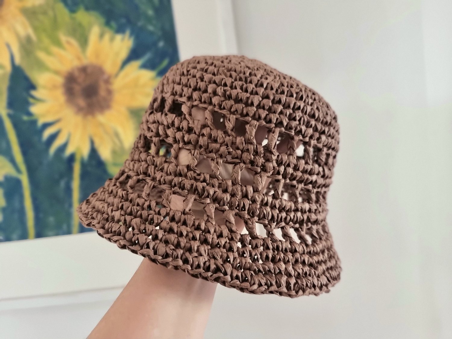 H5 Raffia Bucket Hat Crochet Pattern PDF, Summer Hat, Adjustable Size ...