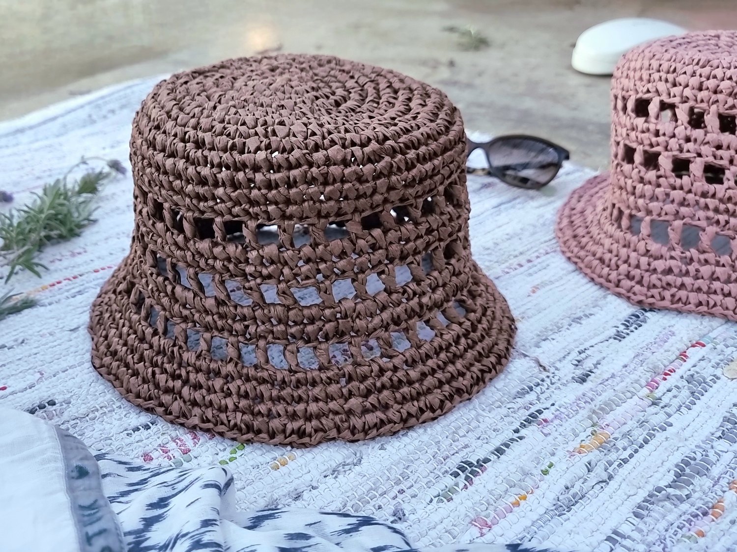 H5 Raffia Bucket Hat Crochet Pattern PDF, Summer Hat, Adjustable Size ...