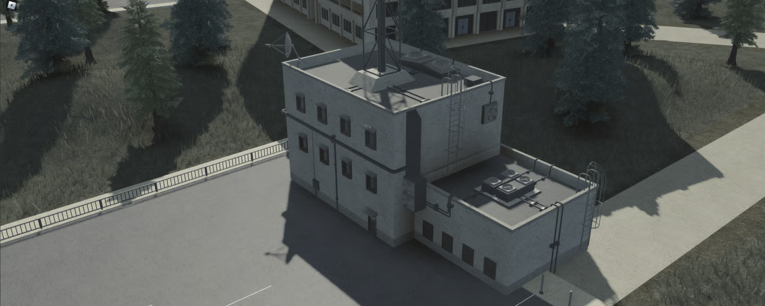 Parade square and helicopter area in Roblox city environment