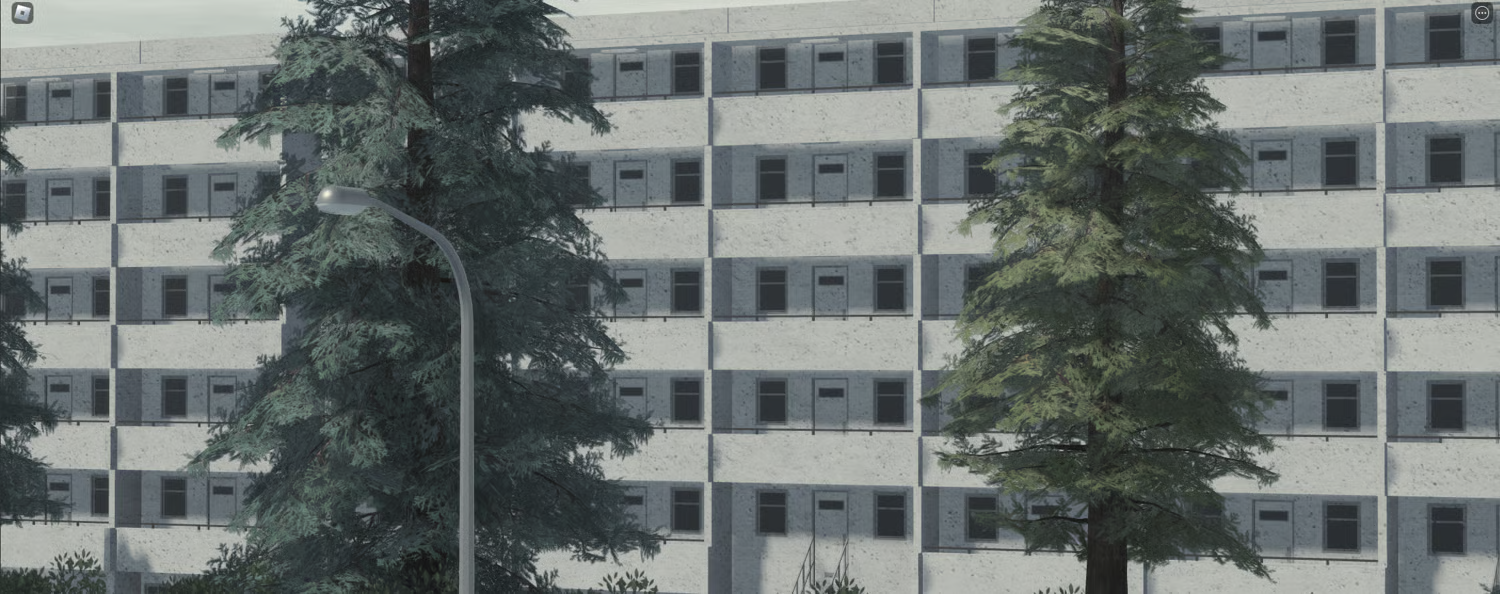 Large shopping mall interior and exterior in Roblox city map