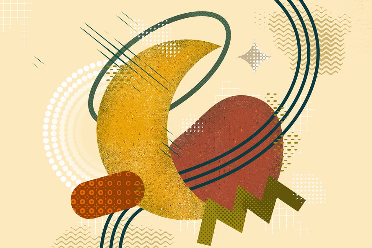 add halftones textures and patterns to abstract art in procreate