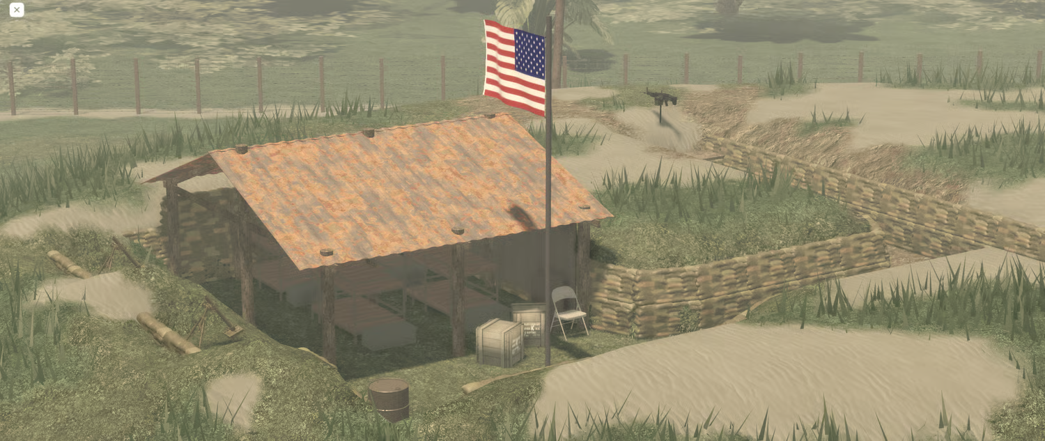 Medium-sized Roblox Vietnam milsim map for tactical gameplay