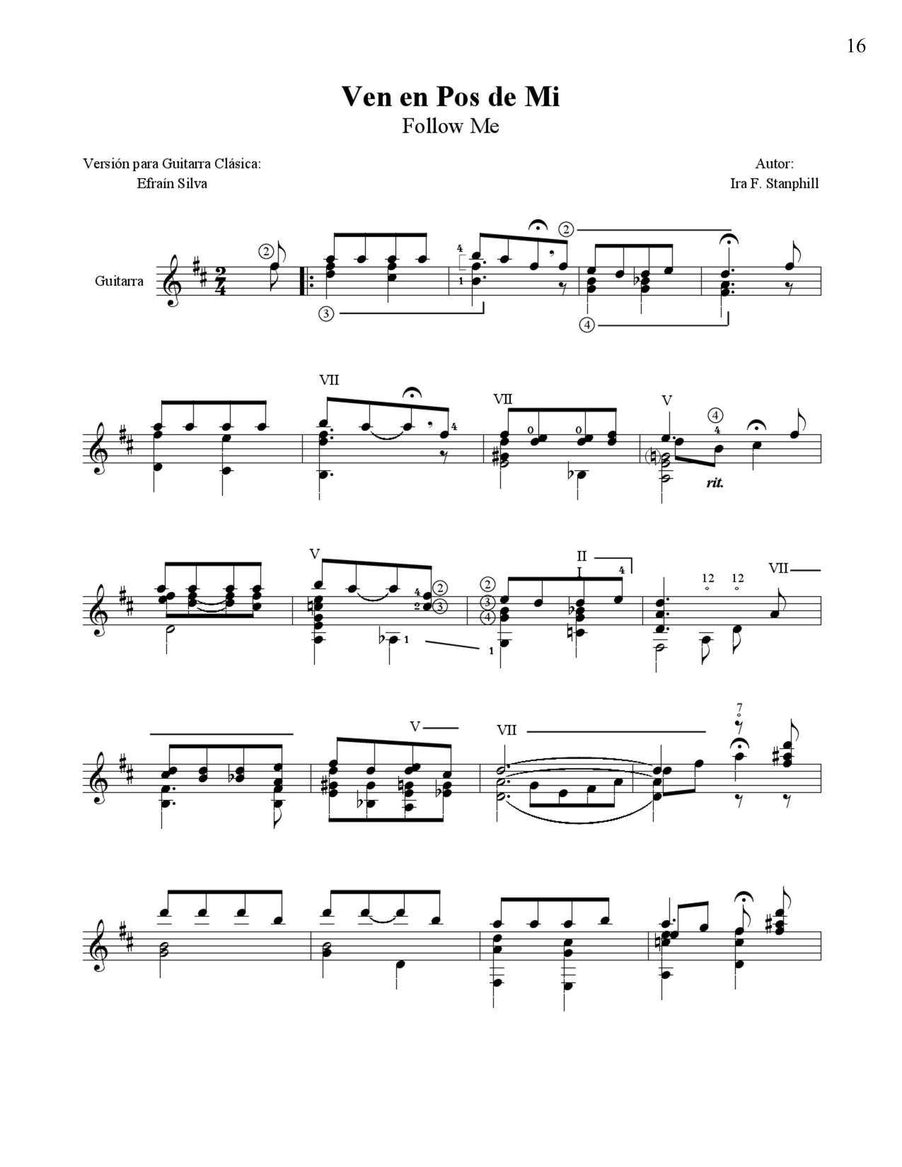 Follow Me, Ven en Pos de Mí, I Heard the Voice of Jesus Say, Discipleship, Calling, Altar Call, Hymn Arrangement, Legato Study, Abram M. Lawson, Sacred Guitar.