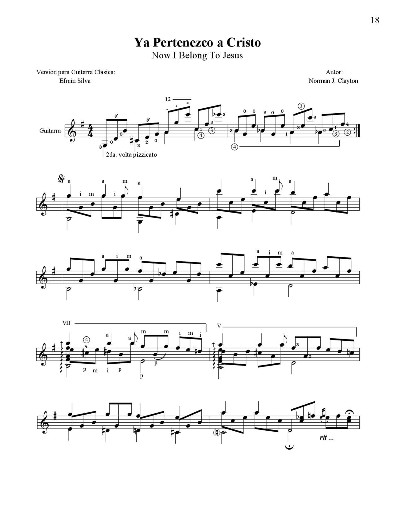 Now I Belong To Jesus, Ya Pertenezco a Cristo, Norman J. Clayton, Baptism Music, Agogics, Arpeggios, Hymn Arrangement, Assurance, Christian Identity, Por Siempre Amén Book.