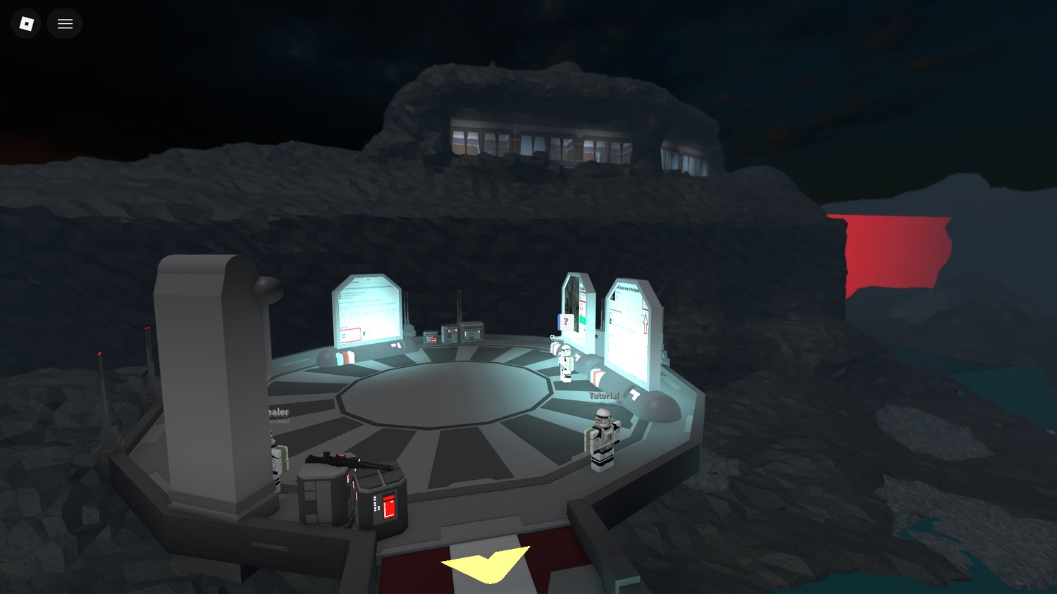 Detailed Star Wars–style city streets and buildings