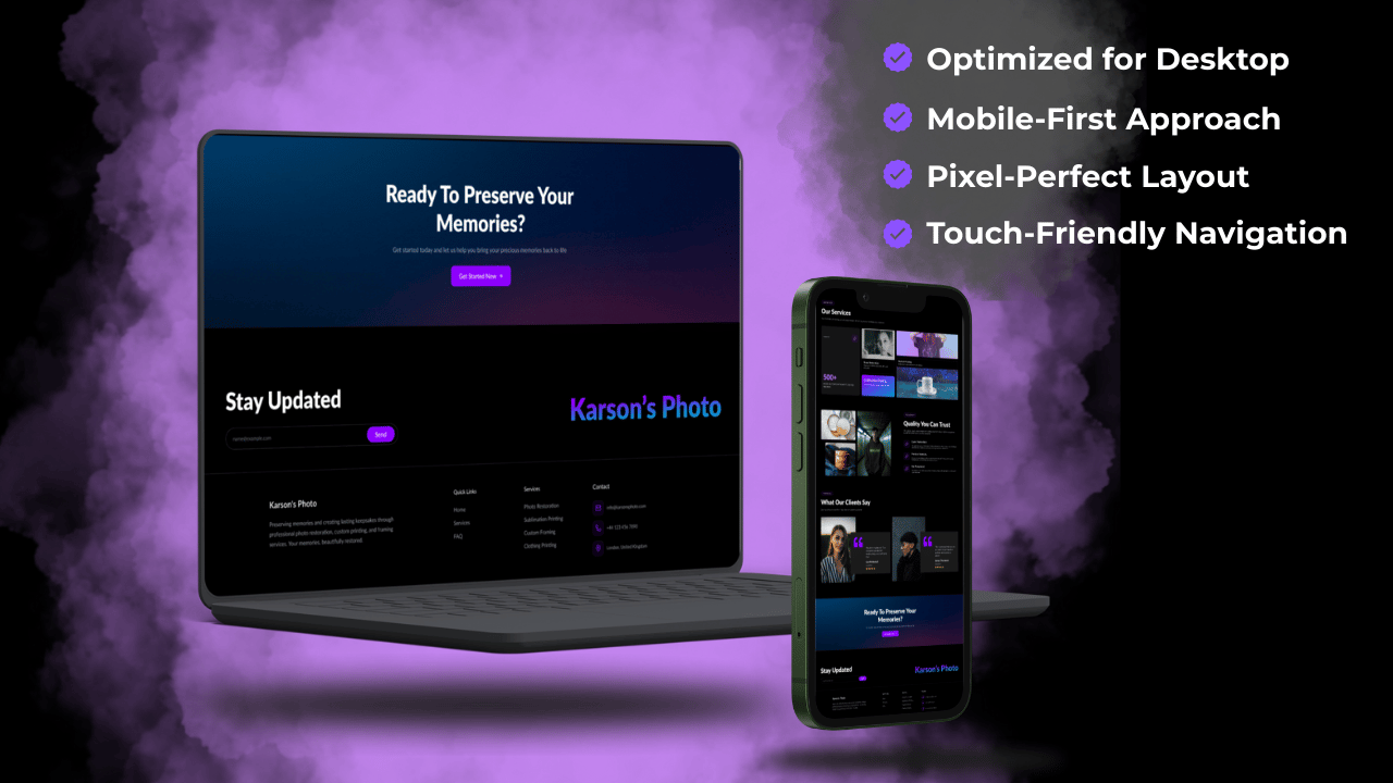 Reminisce — Premium Photo Restoration & Studio Landing Page