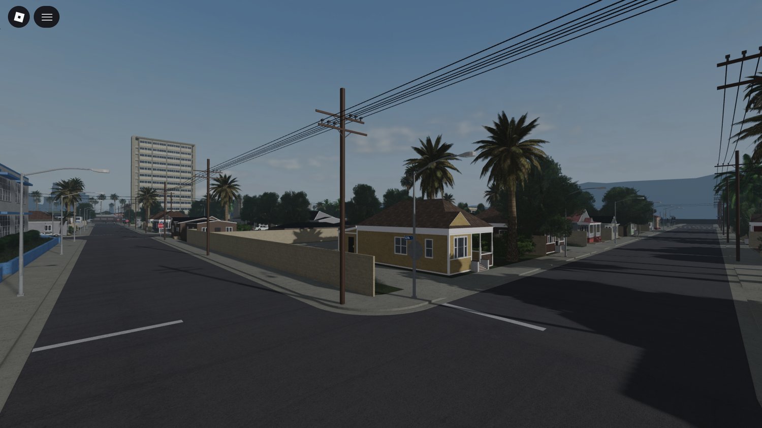 Wide urban streets designed for driving gameplay