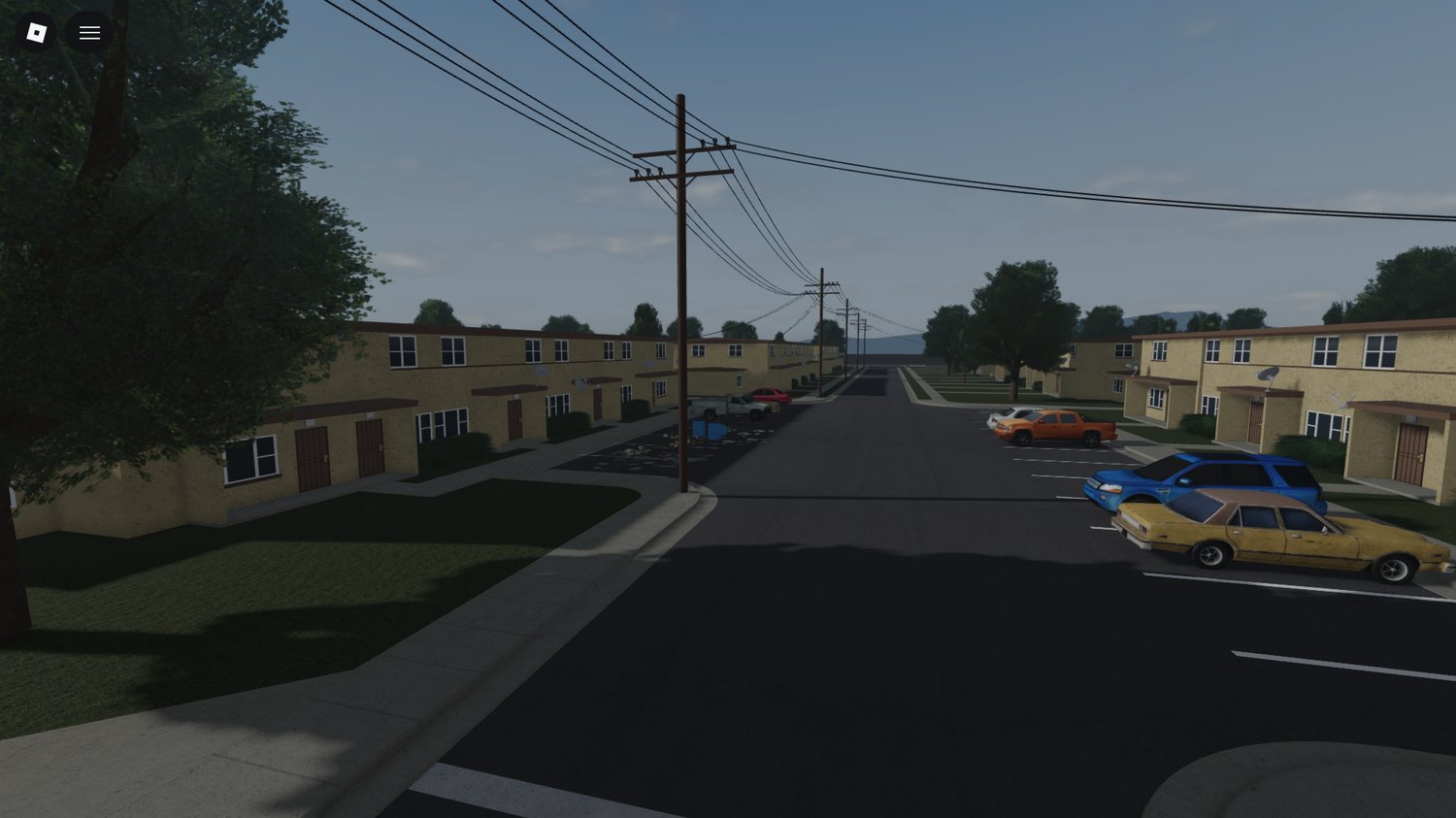 Long highways and intersections in Roblox map