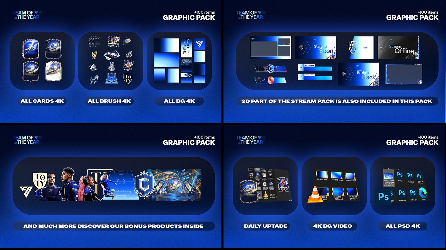 FC26 TOTY animated streaming overlays and counters for live pack openings