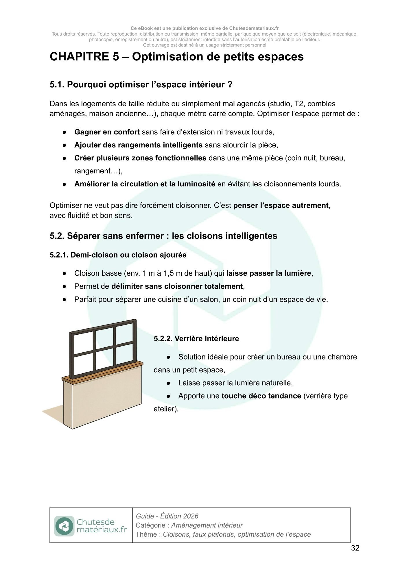 Conseils d’optimisation des petits espaces avec cloisons intelligentes, verrières intérieures et solutions gain de place
