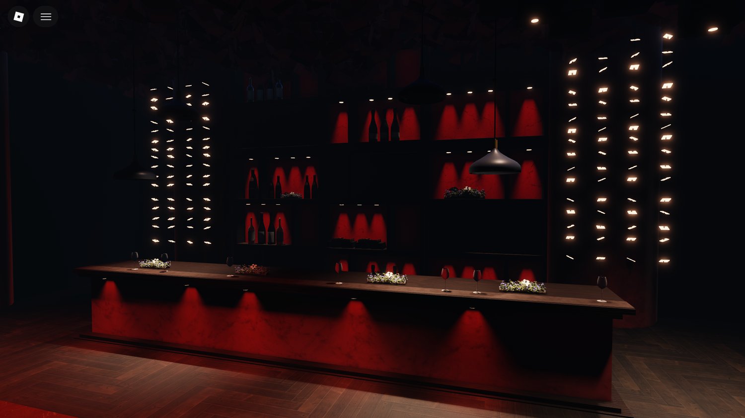 High-end restaurant seating and layout