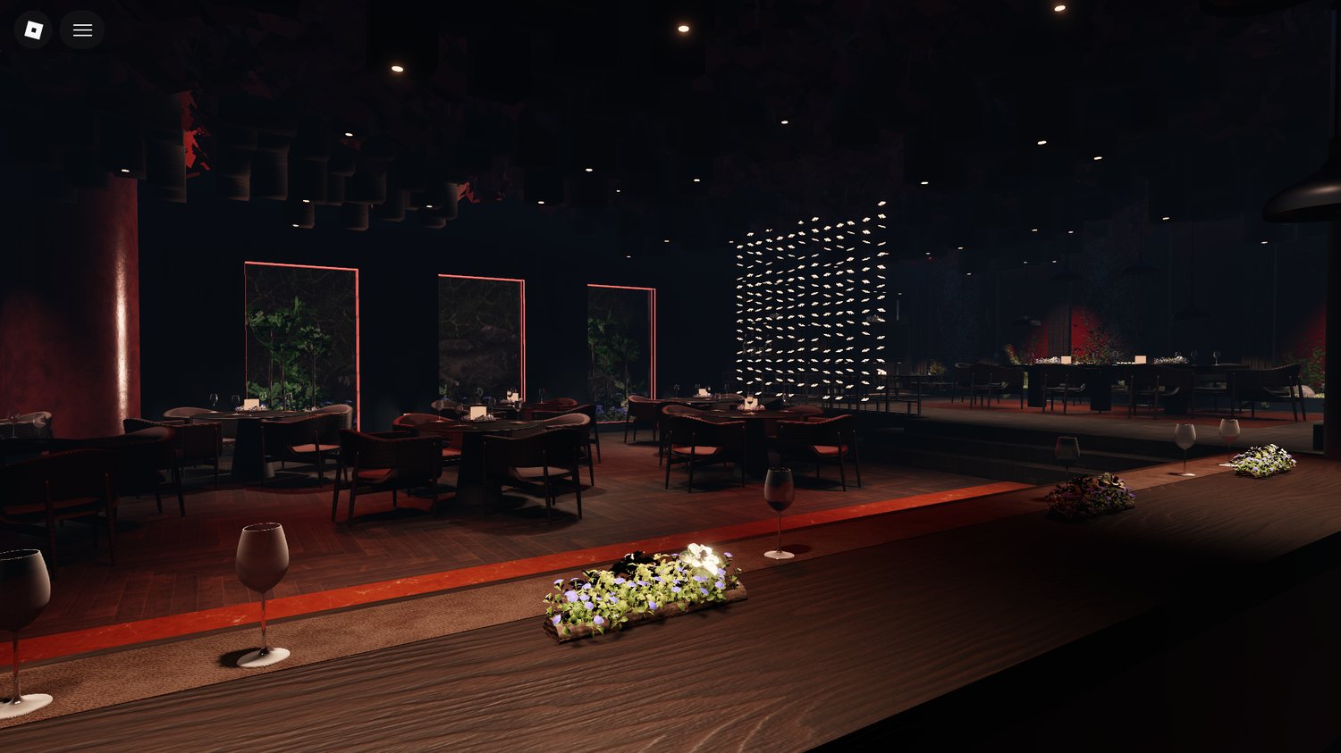Luxury dining interior with realistic detailing