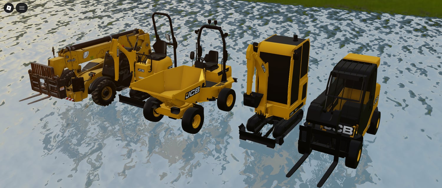 JCB style vehicles for Roblox building scenes