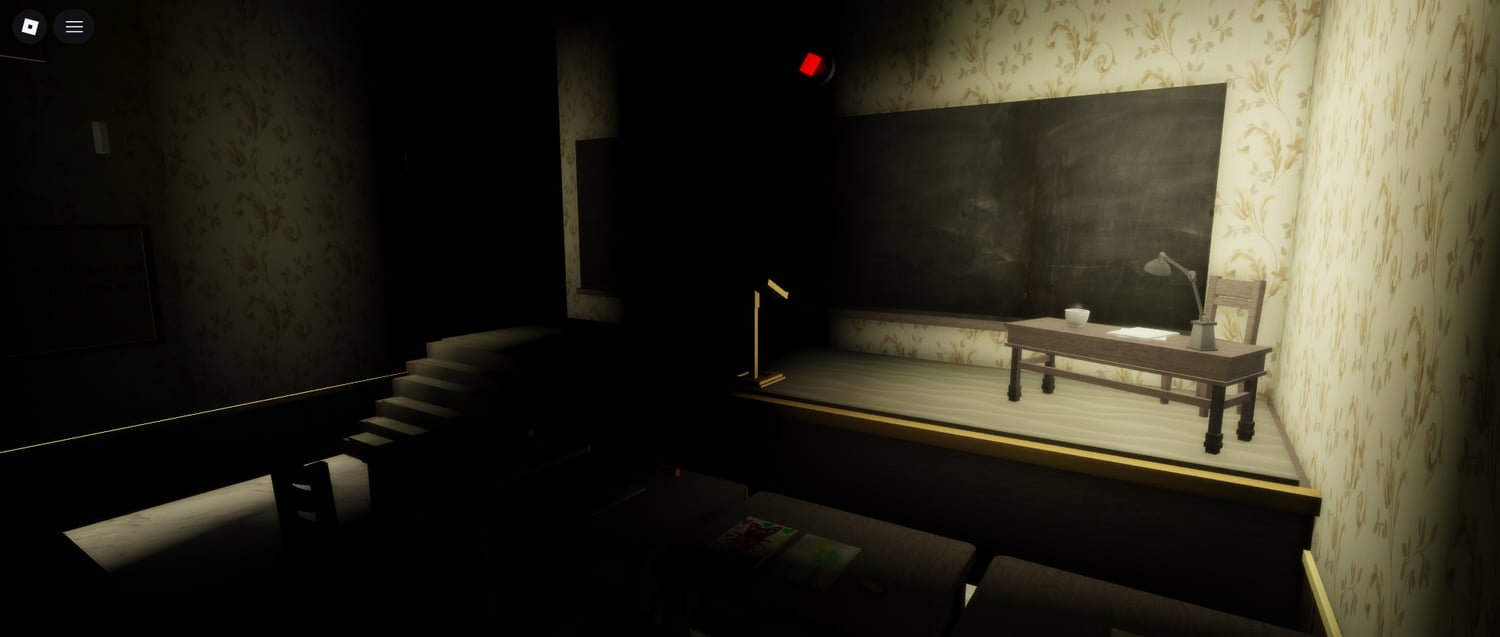 Horror playground scene in Roblox