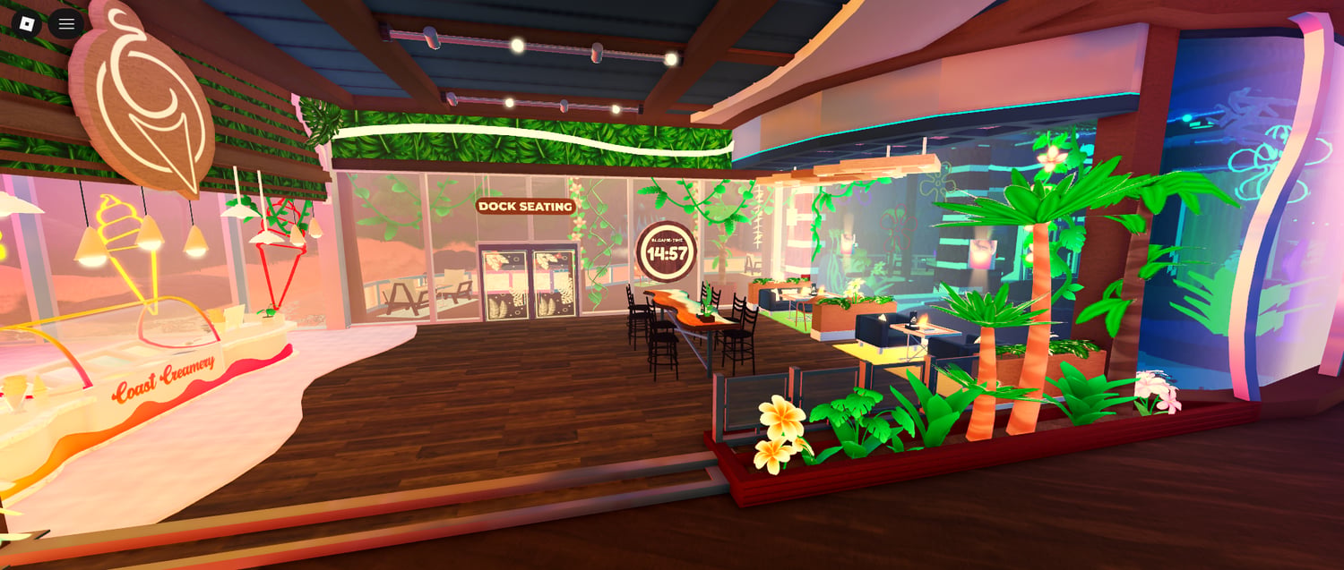 Resort style restaurant environment Roblox