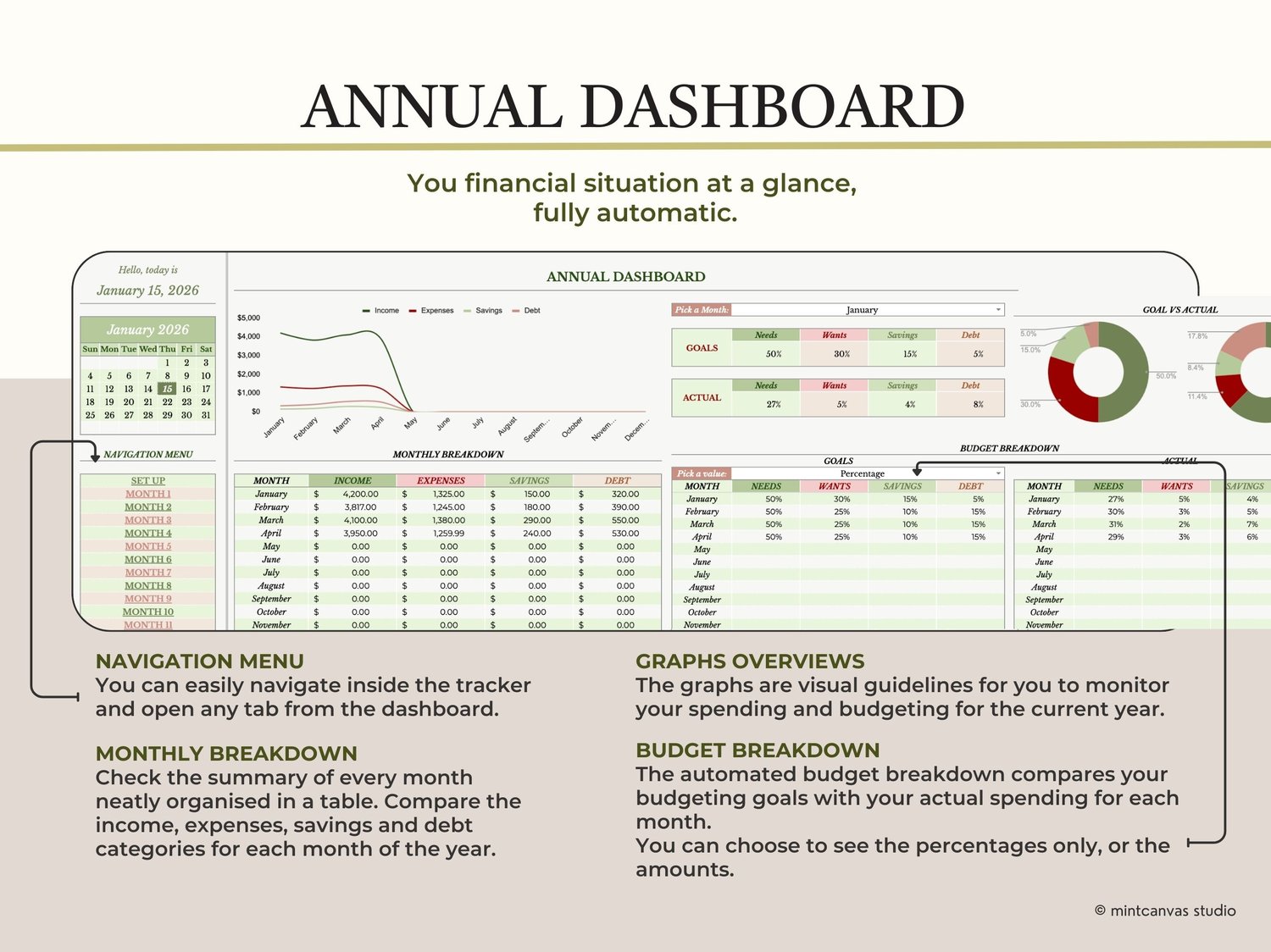 50 30 20 Budget Tracker Google Sheets Monthly Finance Tracker Personal Financial Planner Spreadsheet with Savings and Debt Tracker