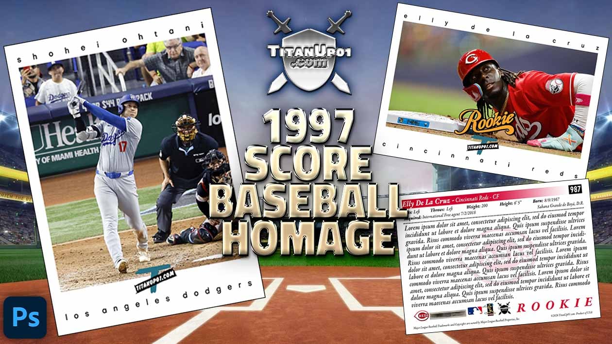 1997 Score Baseball Homage Photoshop PSD Templates