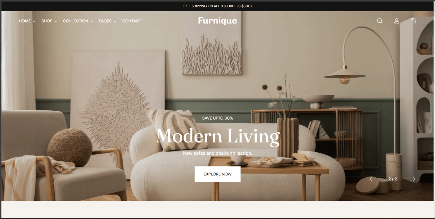 Furnique WooCommerce store theme