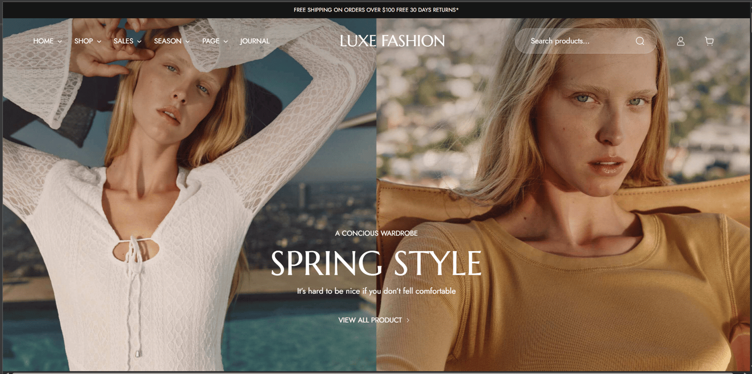 Luxe Fashion WooCommerce theme