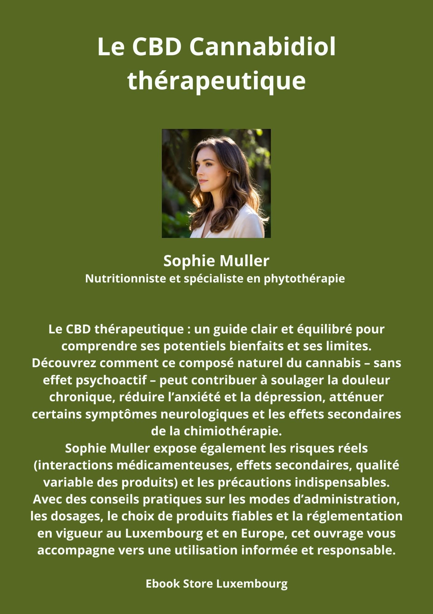 4ème de couverture -  Le CBD Cannabidiol thérapeutique - Ebook Store Luxembourg